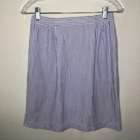 Garnet Hill Seersucker Skirt Size 6 - Picture 1 of 6